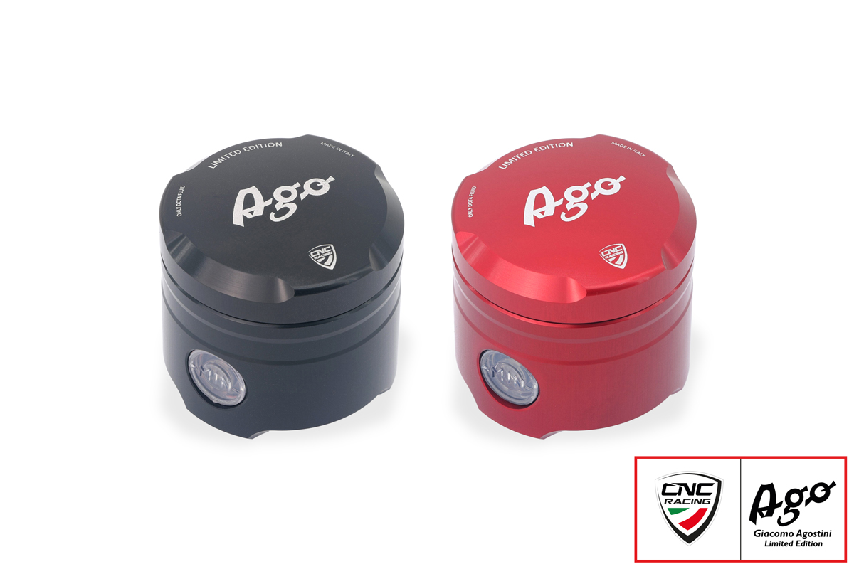 CNC Racing GIACOMO AGOSTINI LIMITED EDITION Billet Brake and Clutch Reservoirs CNC Racing GIACOMO AGOSTINI LIMITED EDITION Billet Brake and Clutch Reservoirs